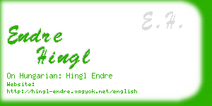 endre hingl business card